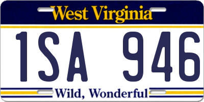 WV license plate 1SA946