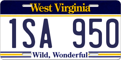 WV license plate 1SA950