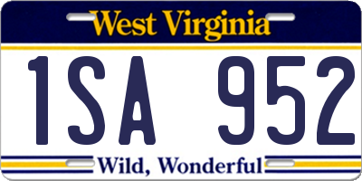 WV license plate 1SA952