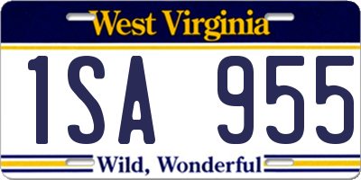 WV license plate 1SA955