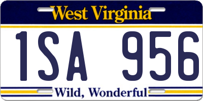 WV license plate 1SA956