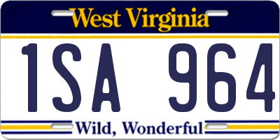 WV license plate 1SA964