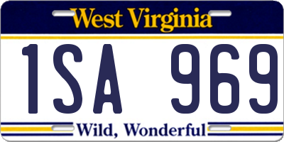 WV license plate 1SA969