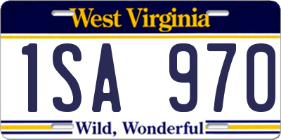 WV license plate 1SA970