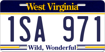 WV license plate 1SA971