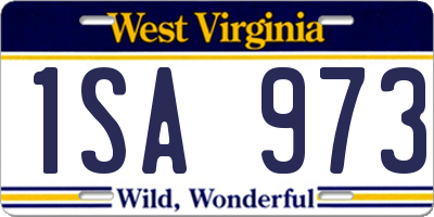 WV license plate 1SA973