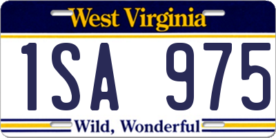 WV license plate 1SA975