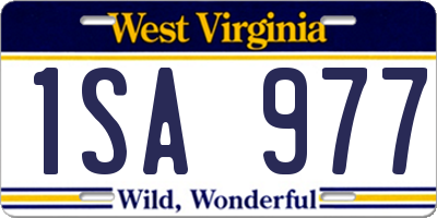 WV license plate 1SA977