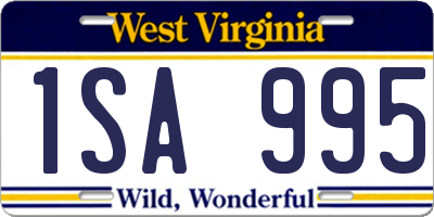 WV license plate 1SA995