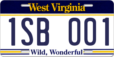 WV license plate 1SB001