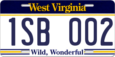WV license plate 1SB002