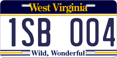WV license plate 1SB004