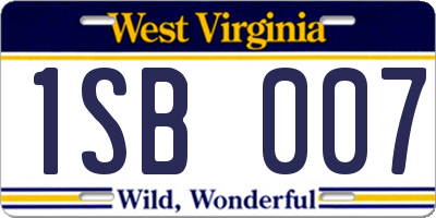 WV license plate 1SB007