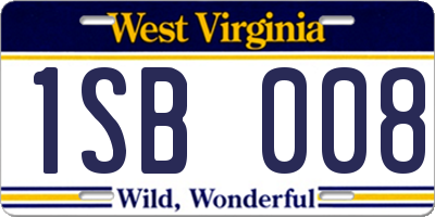 WV license plate 1SB008