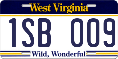 WV license plate 1SB009