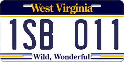 WV license plate 1SB011