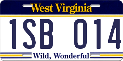 WV license plate 1SB014
