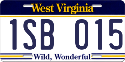 WV license plate 1SB015