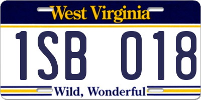 WV license plate 1SB018