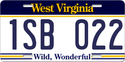 WV license plate 1SB022
