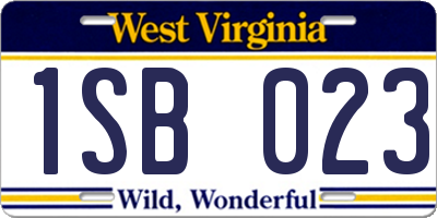 WV license plate 1SB023