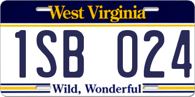 WV license plate 1SB024