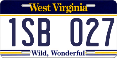 WV license plate 1SB027