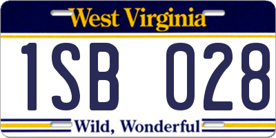 WV license plate 1SB028