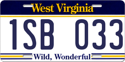 WV license plate 1SB033