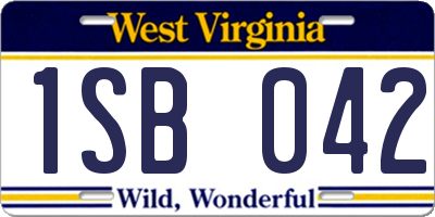 WV license plate 1SB042
