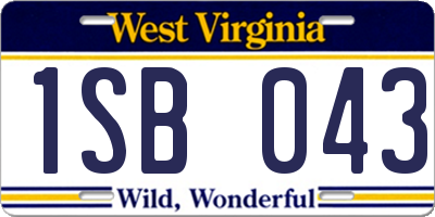 WV license plate 1SB043