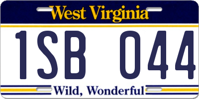 WV license plate 1SB044