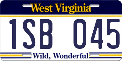 WV license plate 1SB045