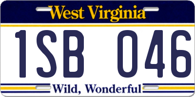 WV license plate 1SB046