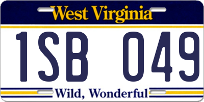 WV license plate 1SB049