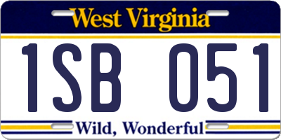 WV license plate 1SB051