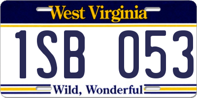 WV license plate 1SB053