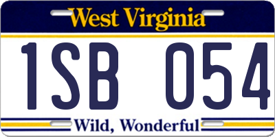 WV license plate 1SB054
