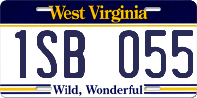 WV license plate 1SB055