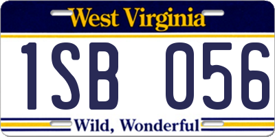 WV license plate 1SB056
