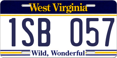 WV license plate 1SB057