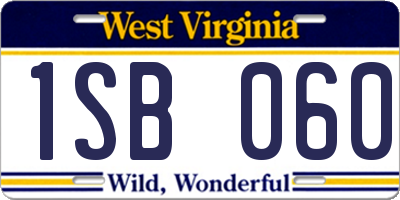 WV license plate 1SB060