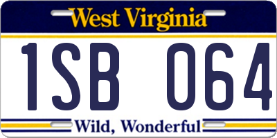 WV license plate 1SB064