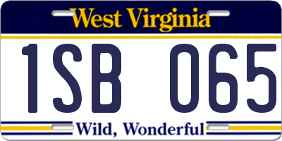 WV license plate 1SB065