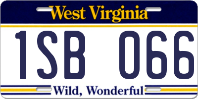 WV license plate 1SB066