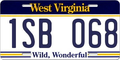 WV license plate 1SB068