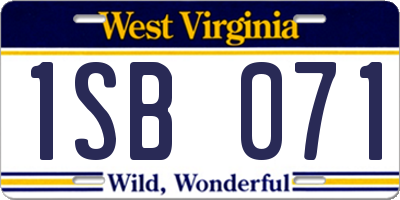 WV license plate 1SB071