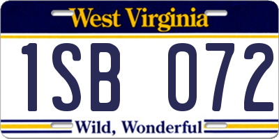 WV license plate 1SB072