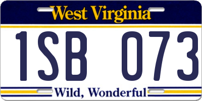 WV license plate 1SB073