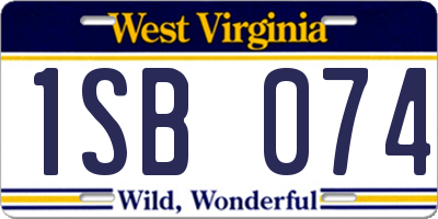 WV license plate 1SB074